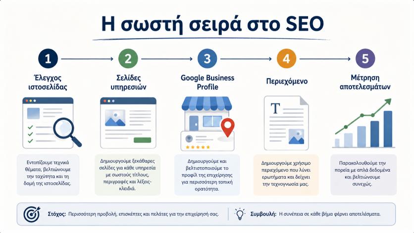 Σωστή σειρά ενεργειών SEO για μια μικρή επιχείρηση